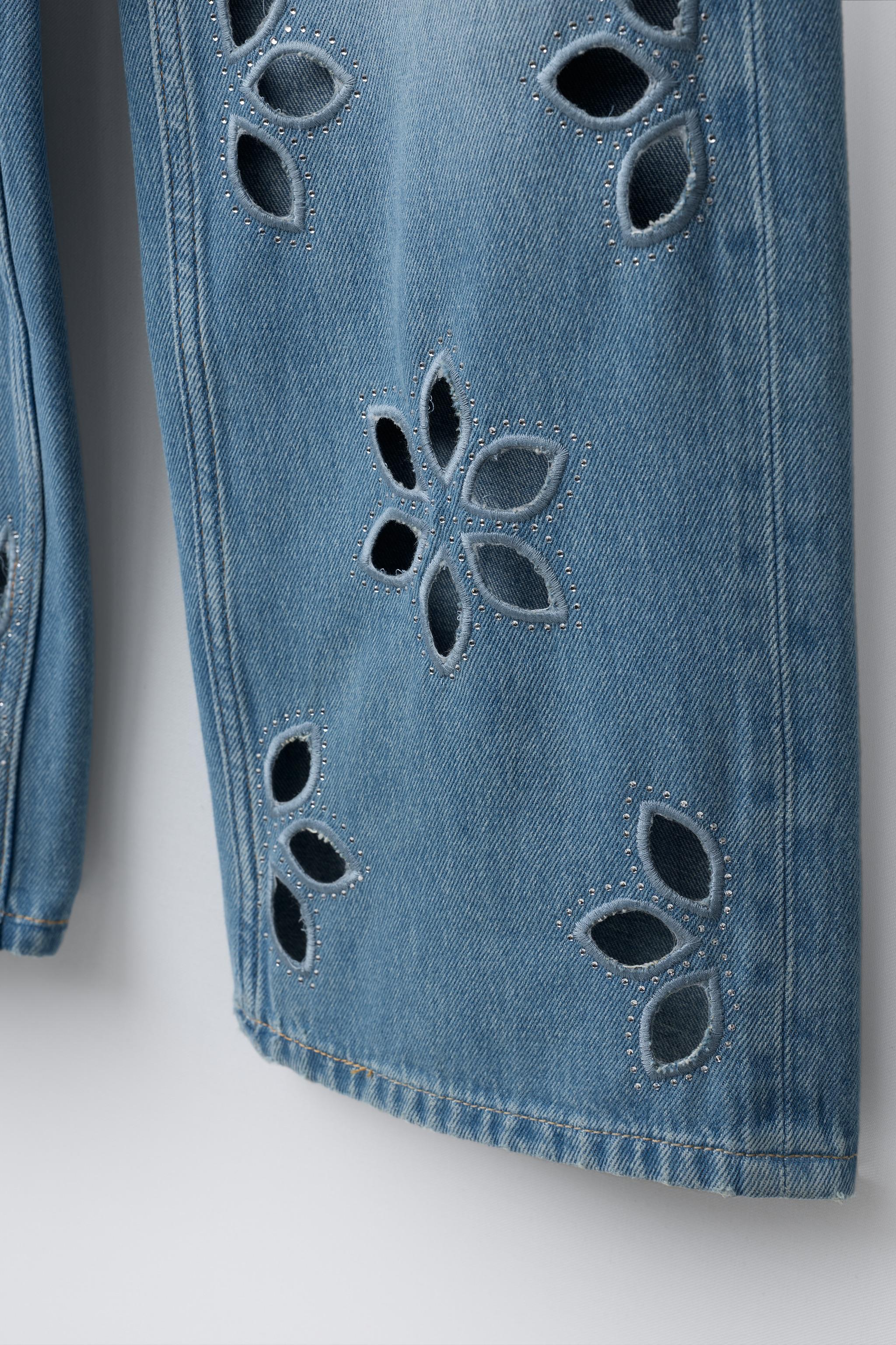 FLORAL WIDE LEG JEANS